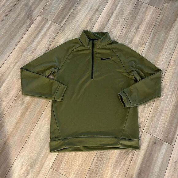 Nike Green‎ Athletic Quarterzip Pullover Men Medium - Picture 1 of 6